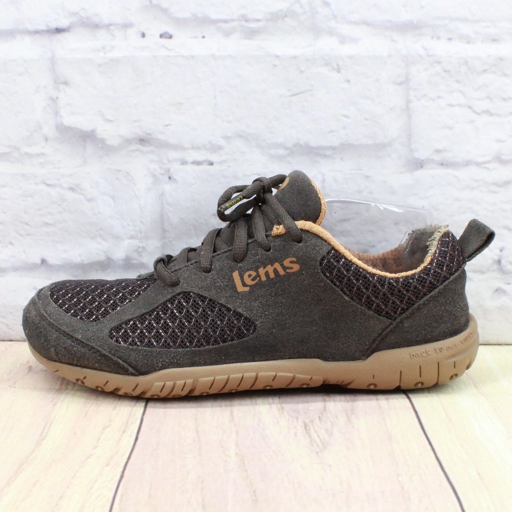 Lems Primal 2 Brown Suede Mesh Lace Up Low Top Sneakers Shoes Size M 6.5 L 7.5